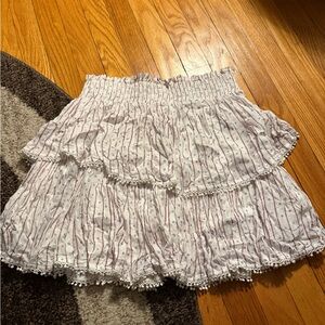 Aqua White and Red Tiered Mini Skirt